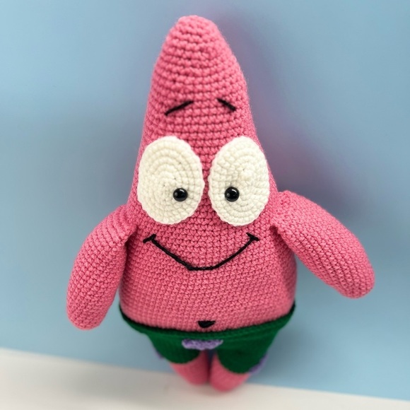 Handcrafted Patrick Star Plushie Doll Crochet Amigurumi - Picture 2 of 11